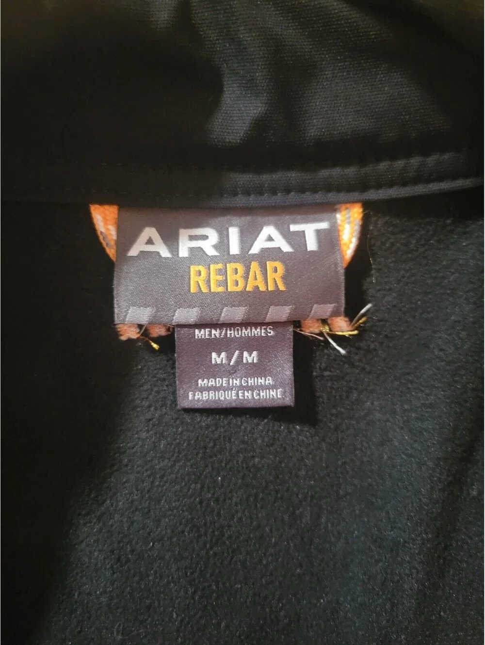Ariat Rebar Jacket Mens Medium Black Softshell Full Zip Workwear Jacket